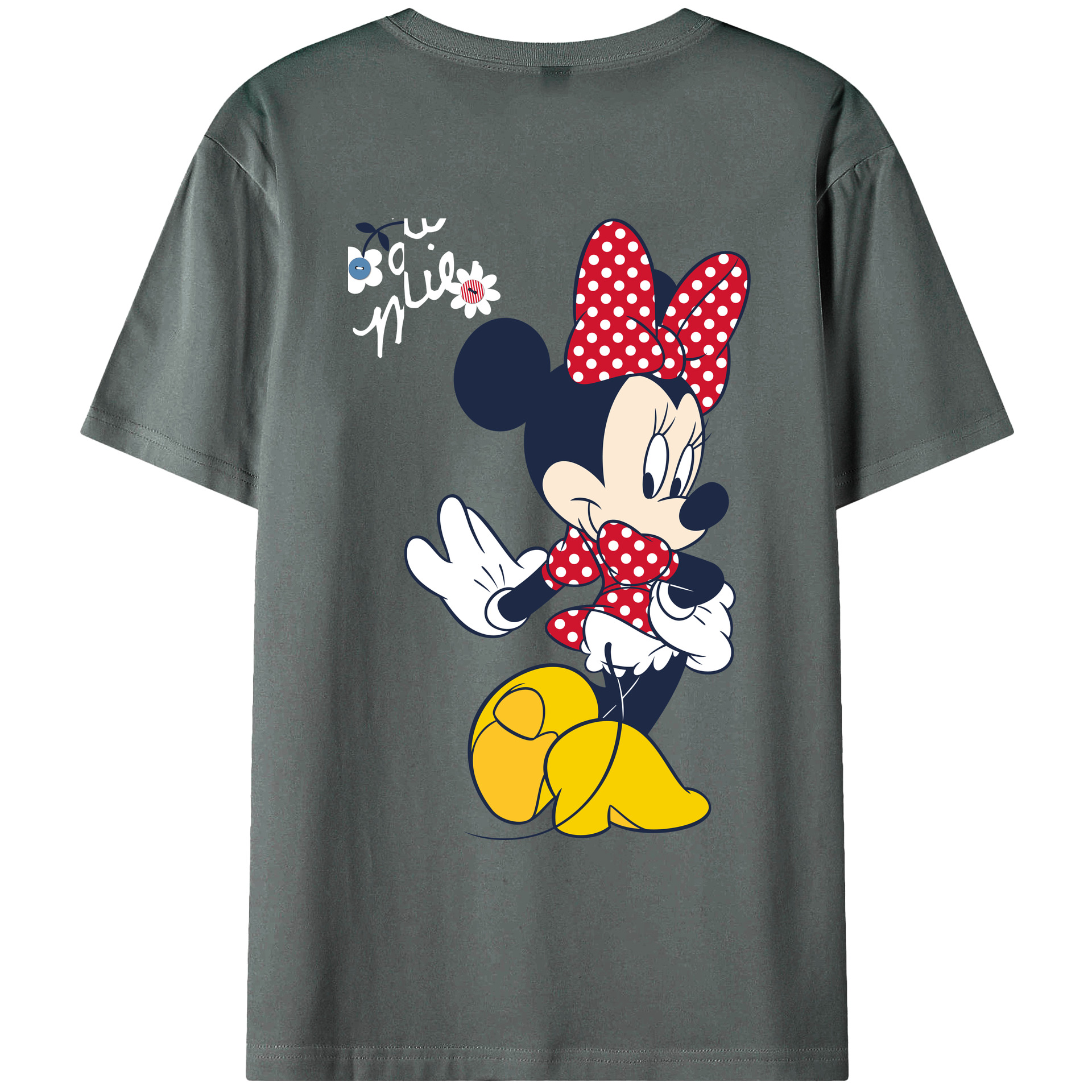 ミッキーマウス Mickey Mouse 綿100％ メンズ半袖Tシャツ（バックプリント） 通気性